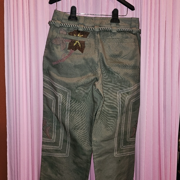 We The Free Embroidered Women's Jeans - Green and Pink - Picture 4 of 5